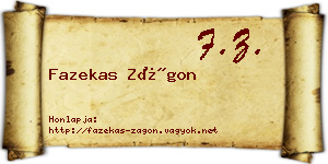 Fazekas Zágon névjegykártya